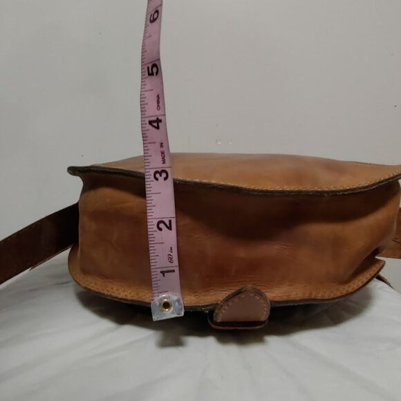 Genuine Leather Boho Festival Handbag Crossbody Purse Bag Brown - Picture 6 of 9